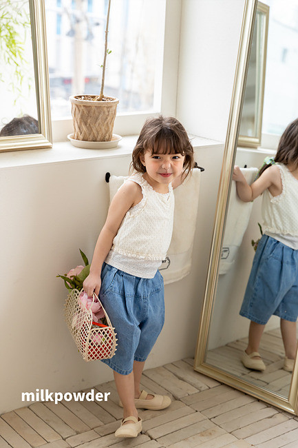 Milk Powder - Korean Children Fashion - #kidzfashiontrend - Bermuda Denim Pants - 6