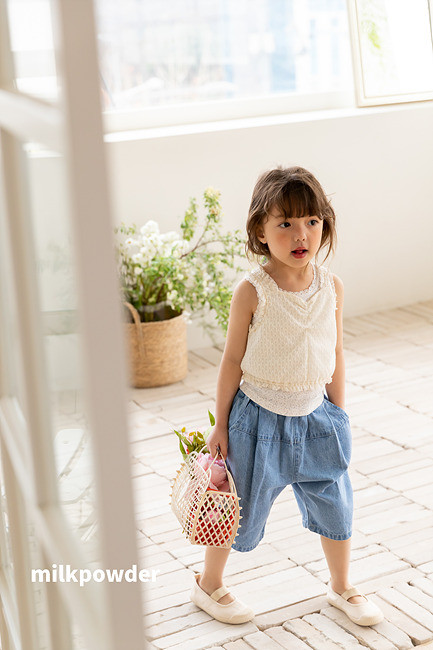 Milk Powder - Korean Children Fashion - #littlefashionista - Bermuda Denim Pants - 8