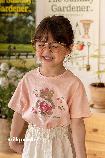 Milk Powder - Korean Children Fashion - #minifashionista - Berry Bear Tee - 9