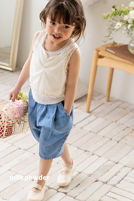 Milk Powder - Korean Children Fashion - #prettylittlegirls - Slub Sleeveless Tee - 6
