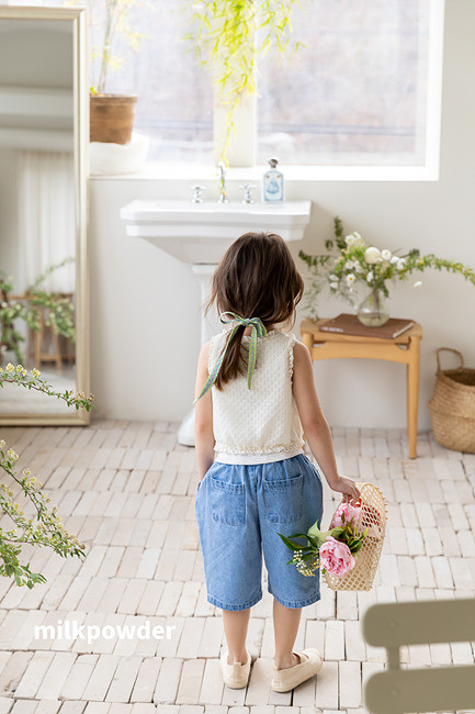 Milk Powder - Korean Children Fashion - #todddlerfashion - Bermuda Denim Pants - 12