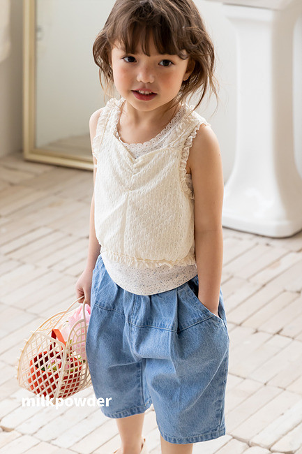 Milk Powder - Korean Children Fashion - #todddlerfashion - Slub Sleeveless Tee - 7