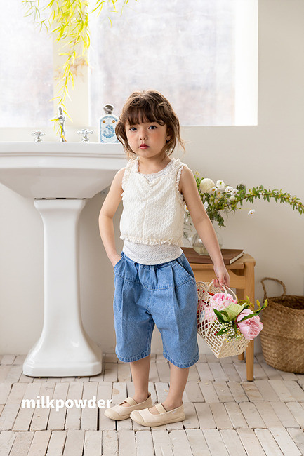 Milk Powder - Korean Children Fashion - #toddlerclothing - Slub Sleeveless Tee - 8