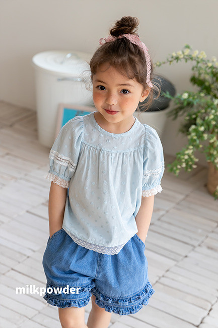 Milk Powder - Korean Children Fashion - #todddlerfashion - Frill Denim Pants - 4