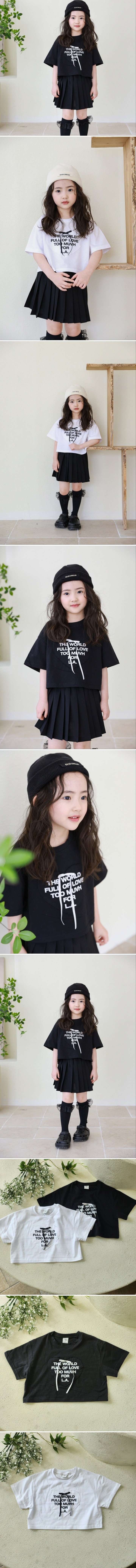 Mini Cabinet - Korean Children Fashion - #kidzfashiontrend - Heart Ribbon Crop Tee - 2