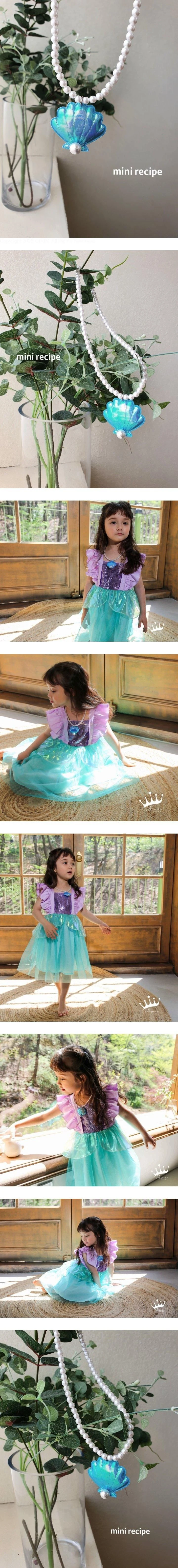 Mini Recipe - Korean Children Fashion - #magicofchildhood - Green Shell Necklace