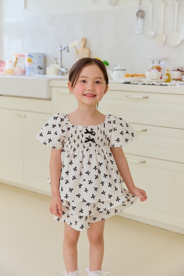 Miniature - Korean Children Fashion - #Kfashion4kids - Jelly Ribbon Top Bottom Set - 11