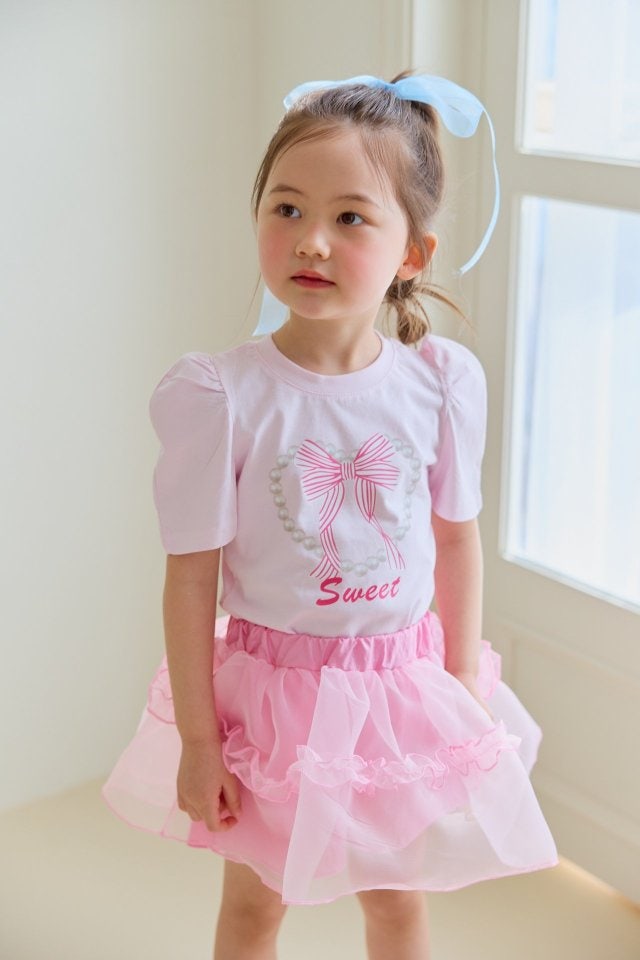 Miniature - Korean Children Fashion - #kidsshorts - Sweet Ribbon Tee - 5