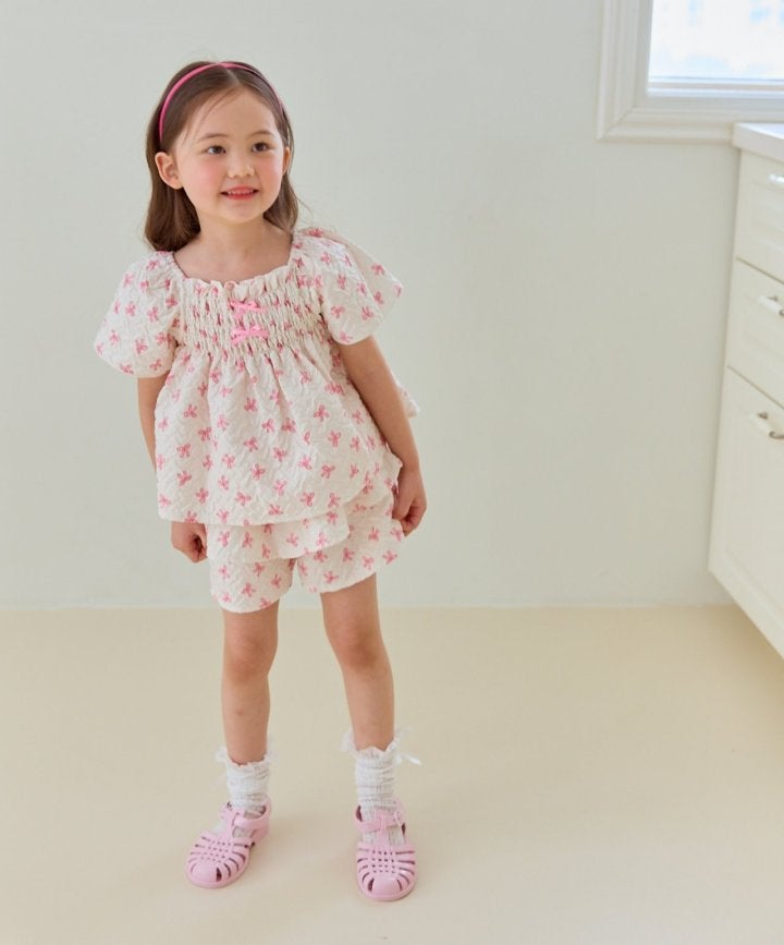 Miniature - Korean Children Fashion - #stylishchildhood - Jelly Ribbon Top Bottom Set - 2