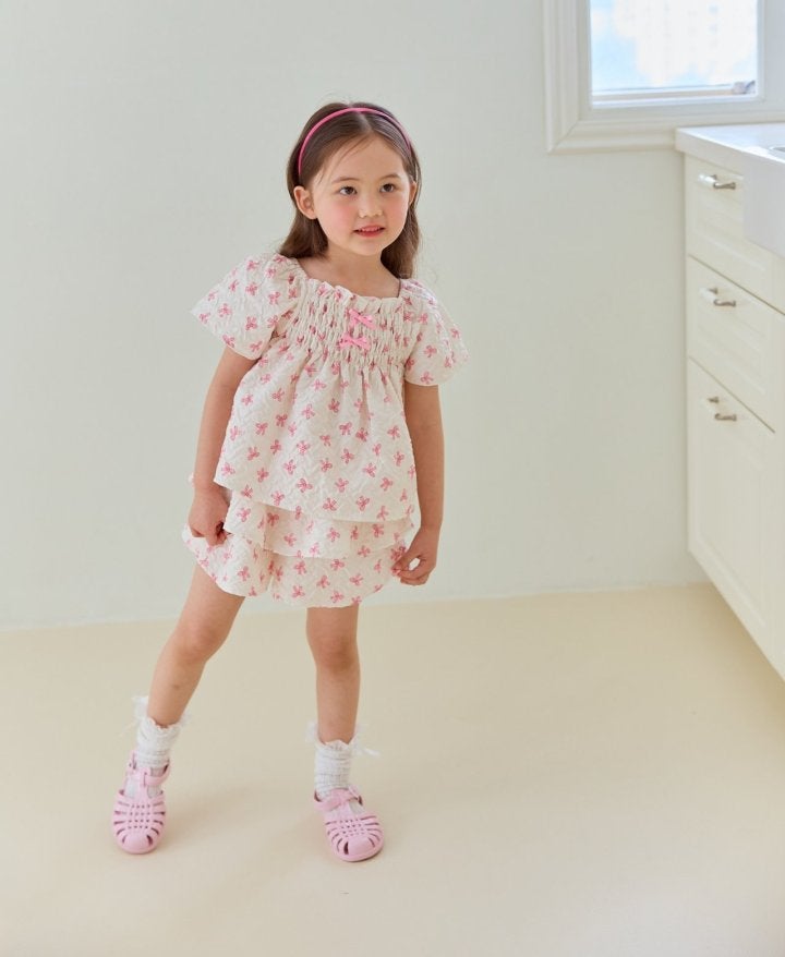 Miniature - Korean Children Fashion - #toddlerclothing - Jelly Ribbon Top Bottom Set