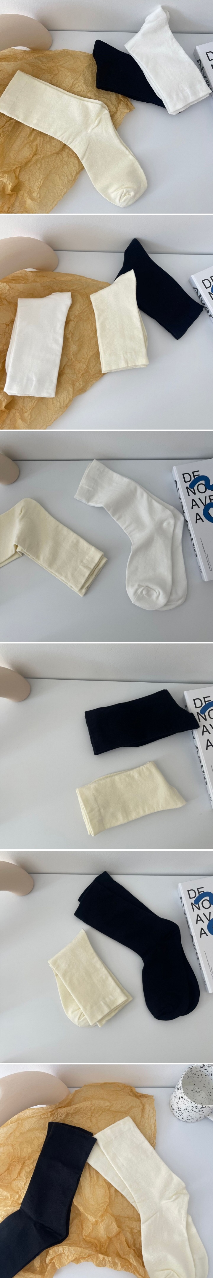 Miso - Korean Women Fashion - #momslook - Women Plain Basic Socks