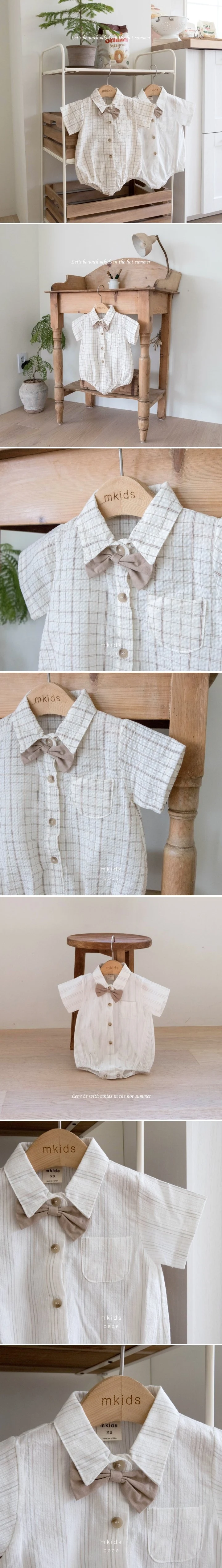 Mkids - Korean Baby Fashion - #babyfever - Bebe Summer Tie Suit - 2