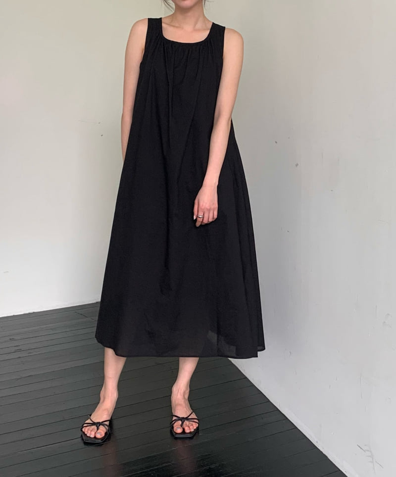 Moani - Korean Women Fashion - #momslook - Cotton Shirring Sleeveless Dress