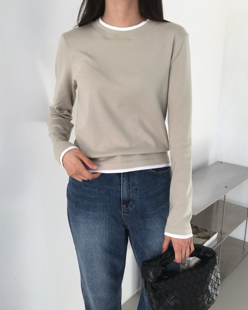 Moani - Korean Women Fashion - #momslook - Double Layered Long Sleeve Top - 3