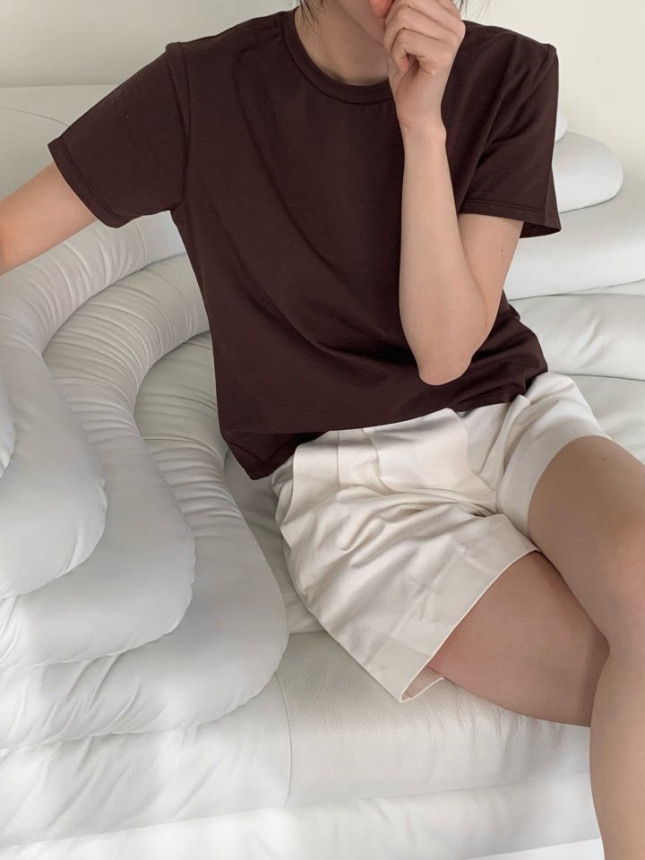 Moani - Korean Women Fashion - #momslook - Row Back Line Half Sleeve Tee - 7