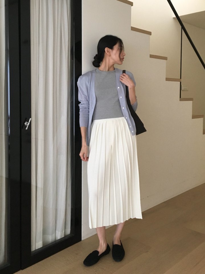 Moani - Korean Women Fashion - #momslook - Pleats Banded Knit Skirt - 6