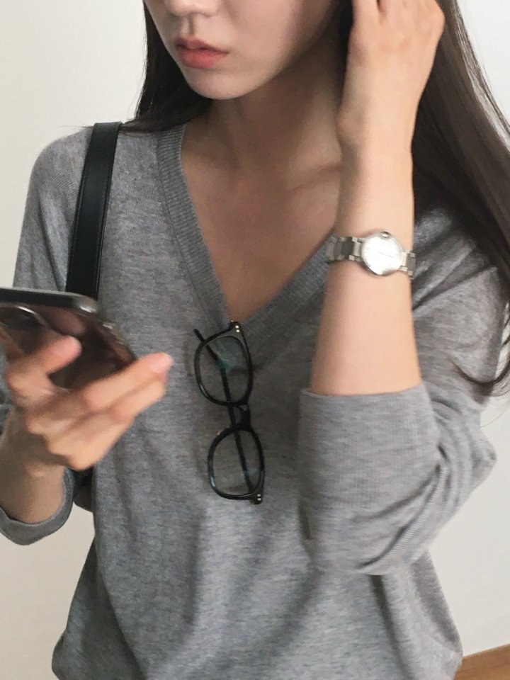 Moani - Korean Women Fashion - #womensfashion - Summer Silk Wool V Neck Knit - 7