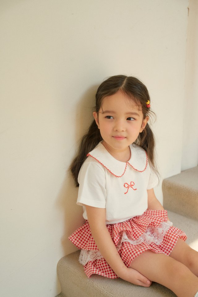 Momo Ann - Korean Children Fashion - #Kfashion4kids - Pink Collar Tee - 11