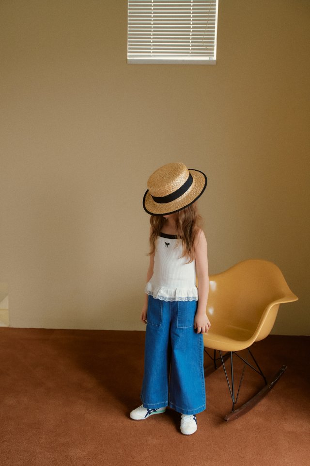Momo Ann - Korean Children Fashion - #Kfashion4kids - Blue Wide Pants - 3