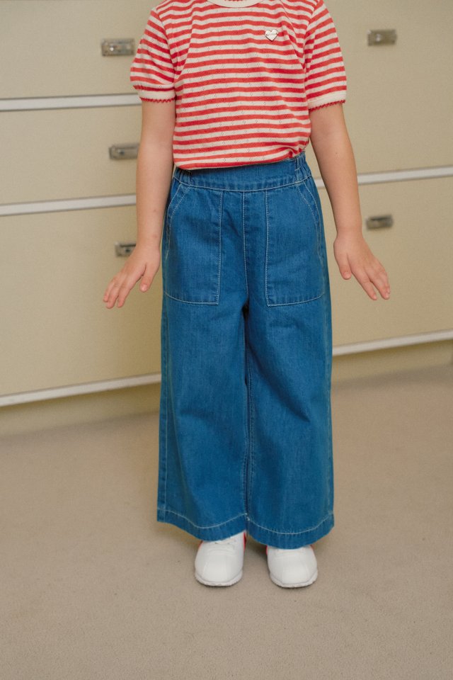 Momo Ann - Korean Children Fashion - #designkidswear - Blue Wide Pants - 11