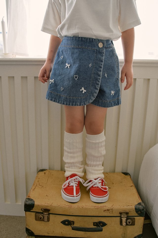 Momo Ann - Korean Children Fashion - #fashionkids - Wrap Jeans Shorts - 9