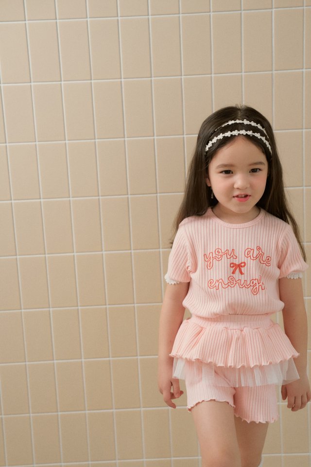 Momo Ann - Korean Children Fashion - #kidsshorts - Rib Top Bottom Set - 12