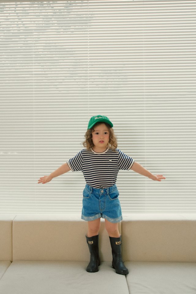Momo Ann - Korean Children Fashion - #kidzfashiontrend - Roll-up Denim Shorts - 5