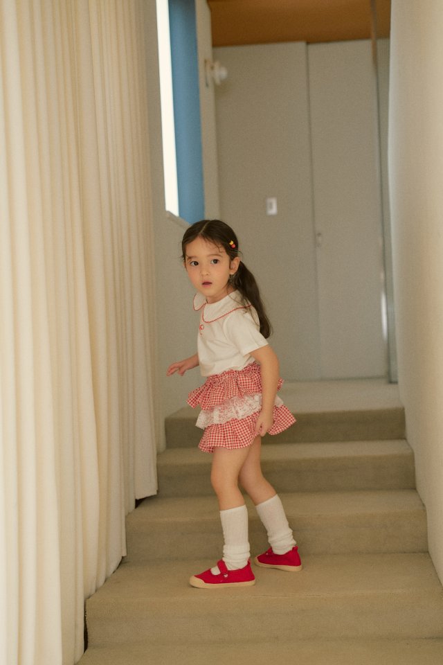 Momo Ann - Korean Children Fashion - #littlefashionista - Pink Collar Tee - 12