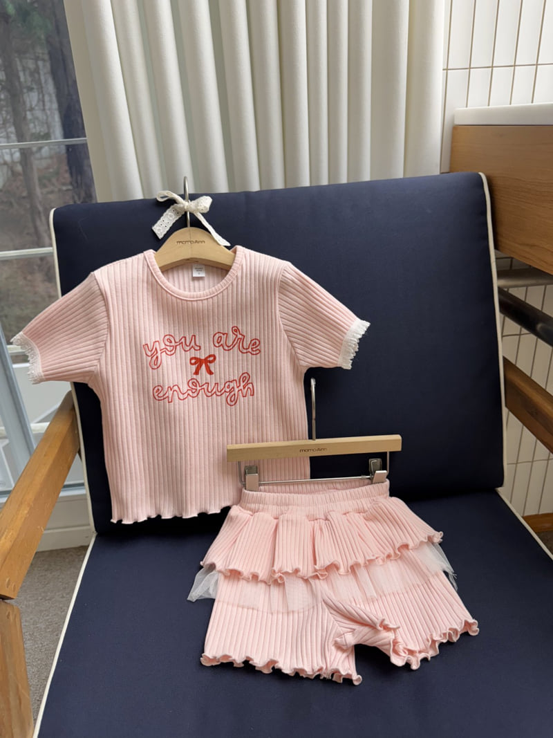 Momo Ann - Korean Children Fashion - #minifashionista - Rib Top Bottom Set - 2