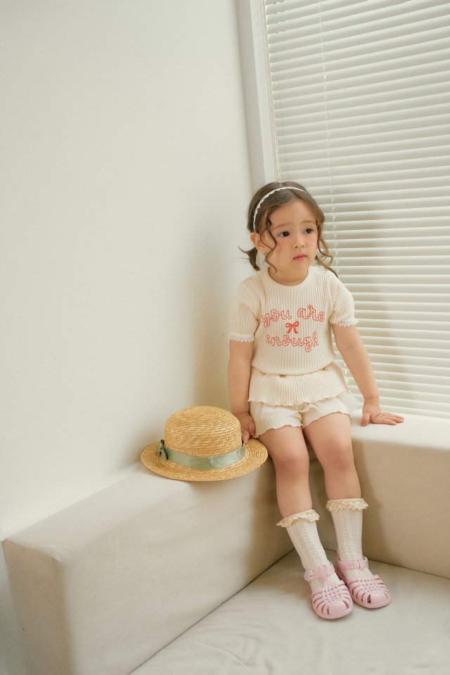 Momo Ann - Korean Children Fashion - #prettylittlegirls - Rib Top Bottom Set - 3