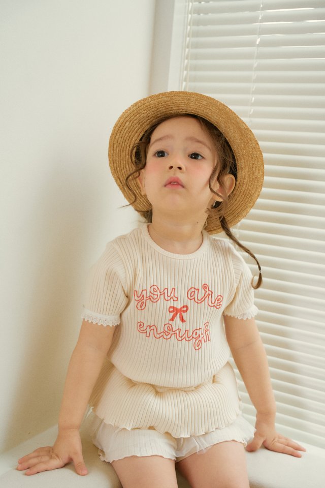 Momo Ann - Korean Children Fashion - #toddlerclothing - Rib Top Bottom Set - 5