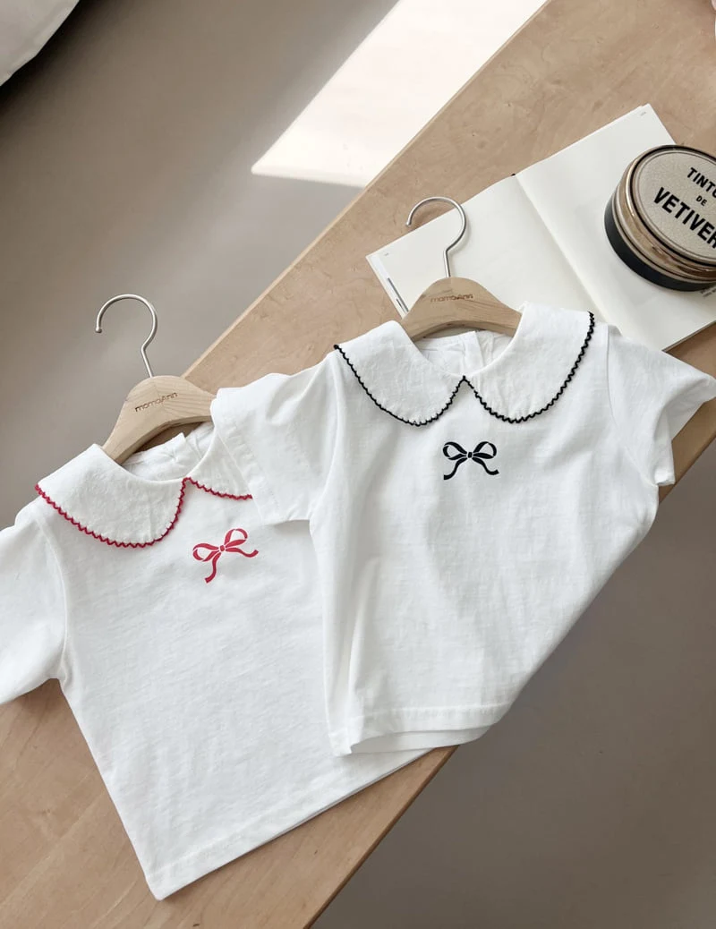 Momo Ann - Korean Children Fashion - #toddlerclothing - Pink Collar Tee