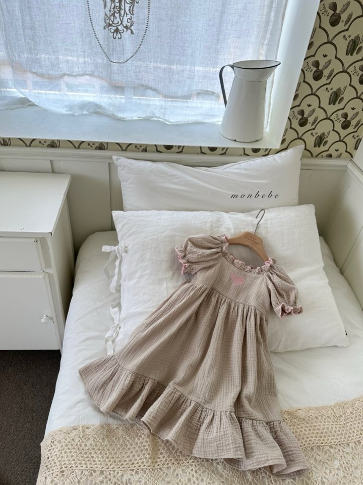 Monbebe - Korean Baby Fashion - #babylifestyle - Heart Pin Coat One-piece - 4