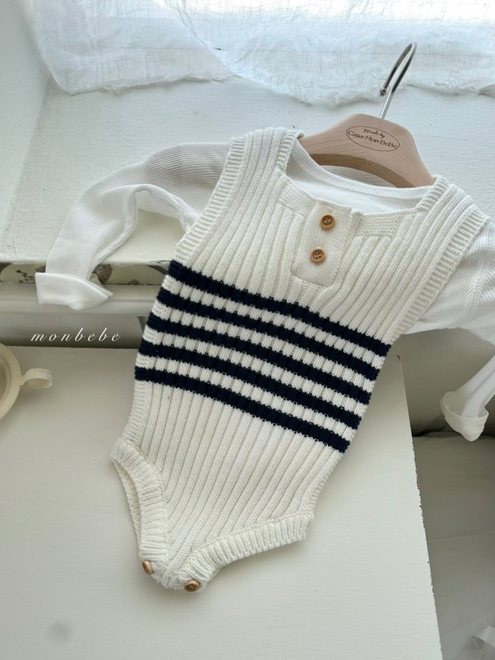Monbebe - Korean Baby Fashion - #babyootd - Cotton Rib Knit Suit - 2