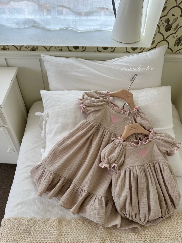 Monbebe - Korean Baby Fashion - #babyoutfit - Heart Pin Coat One-piece - 6