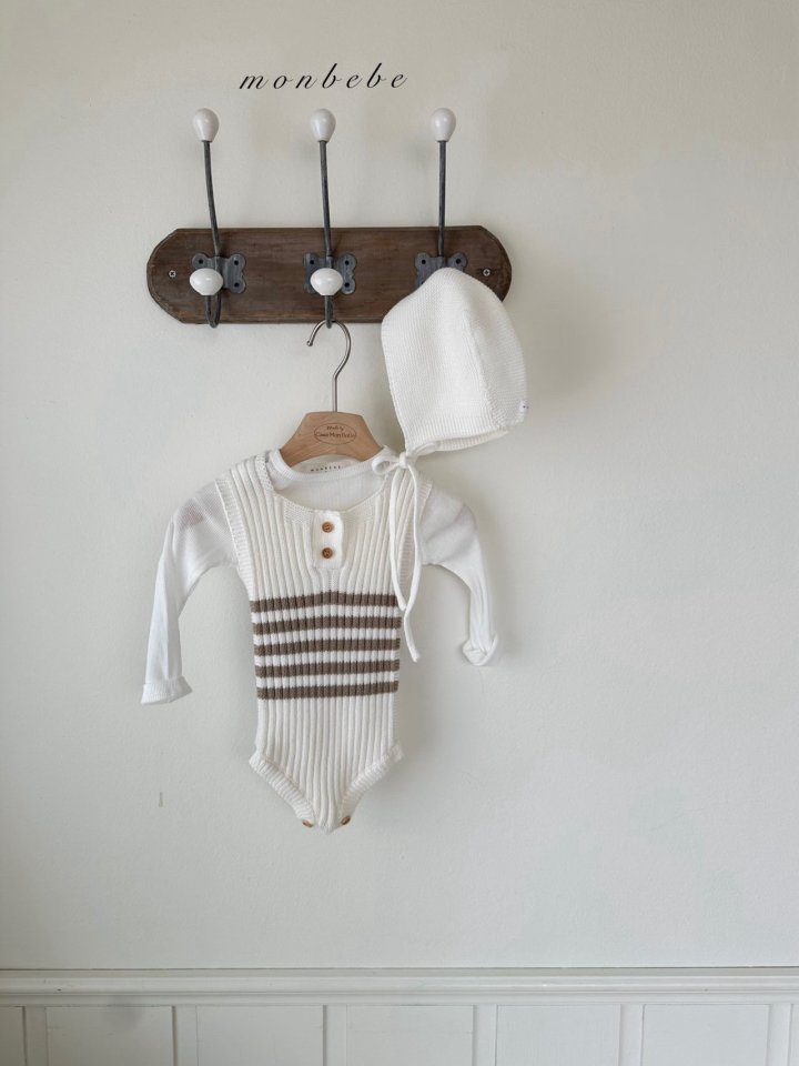 Monbebe - Korean Baby Fashion - #babyoutfit - Cotton Rib Knit Suit - 3
