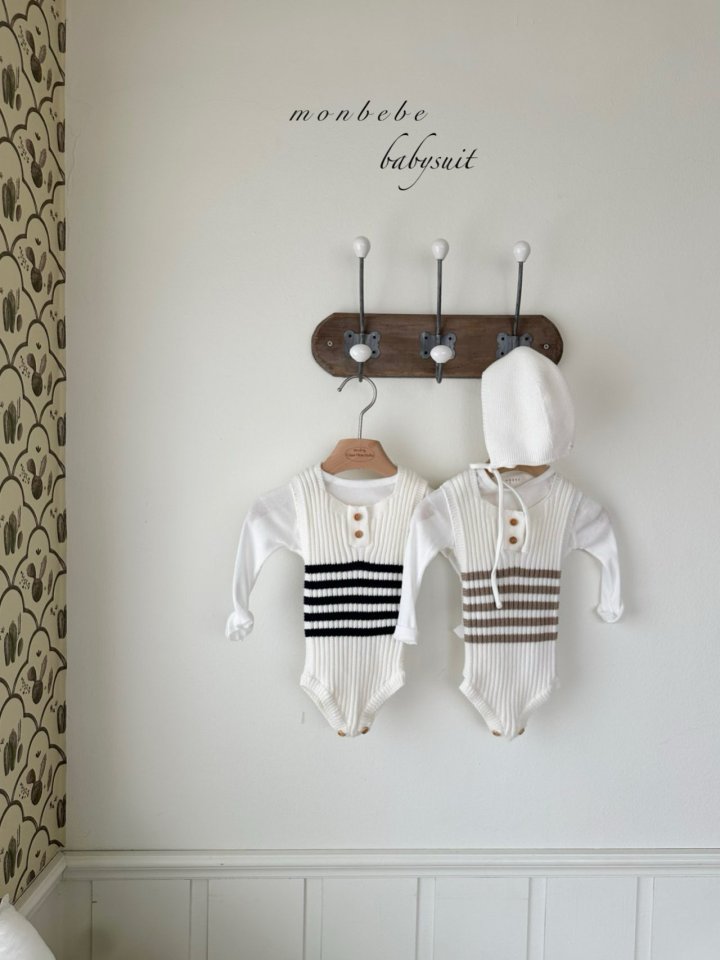 Monbebe - Korean Baby Fashion - #smilingbaby - Cotton Rib Knit Suit - 8