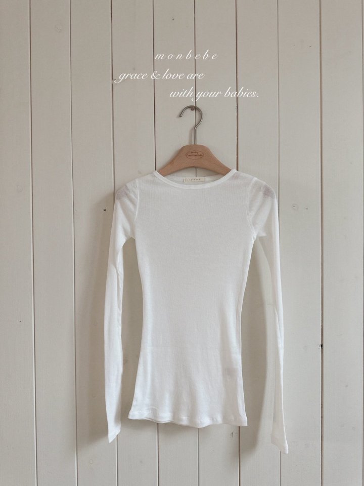 Monbebe - Korean Women Fashion - #momslook - Adult Kiki Rib Tee - 4
