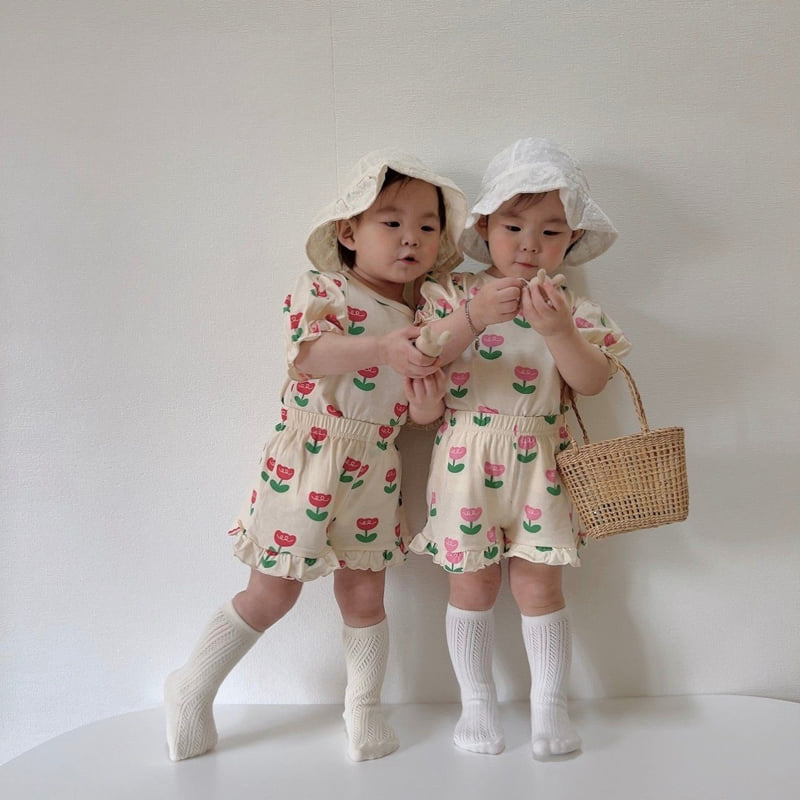 Moran - Korean Baby Fashion - #babyboutiqueclothing - Tulip Frill Top Bottom Set - 3
