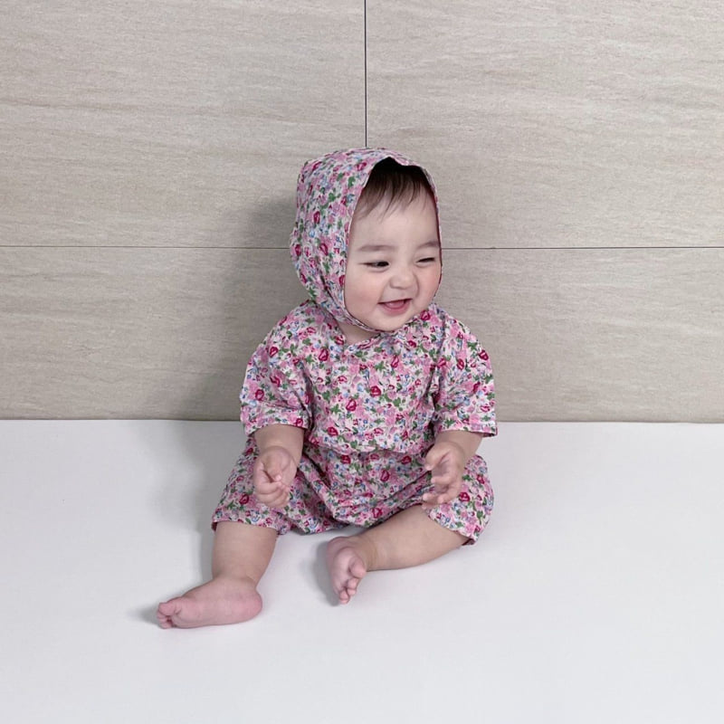 Moran - Korean Baby Fashion - #babyboutiqueclothing - Flower Bunny Suit Set - 9