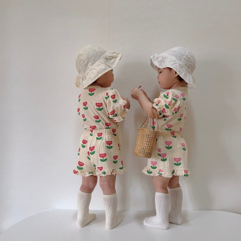 Moran - Korean Baby Fashion - #babyfashion - Tulip Frill Top Bottom Set - 5