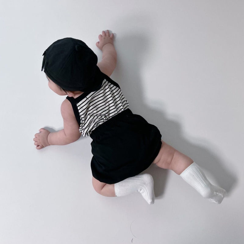 Moran - Korean Baby Fashion - #babyfashion - Basic Sleeveless Bebe Top Bottom Set - 5