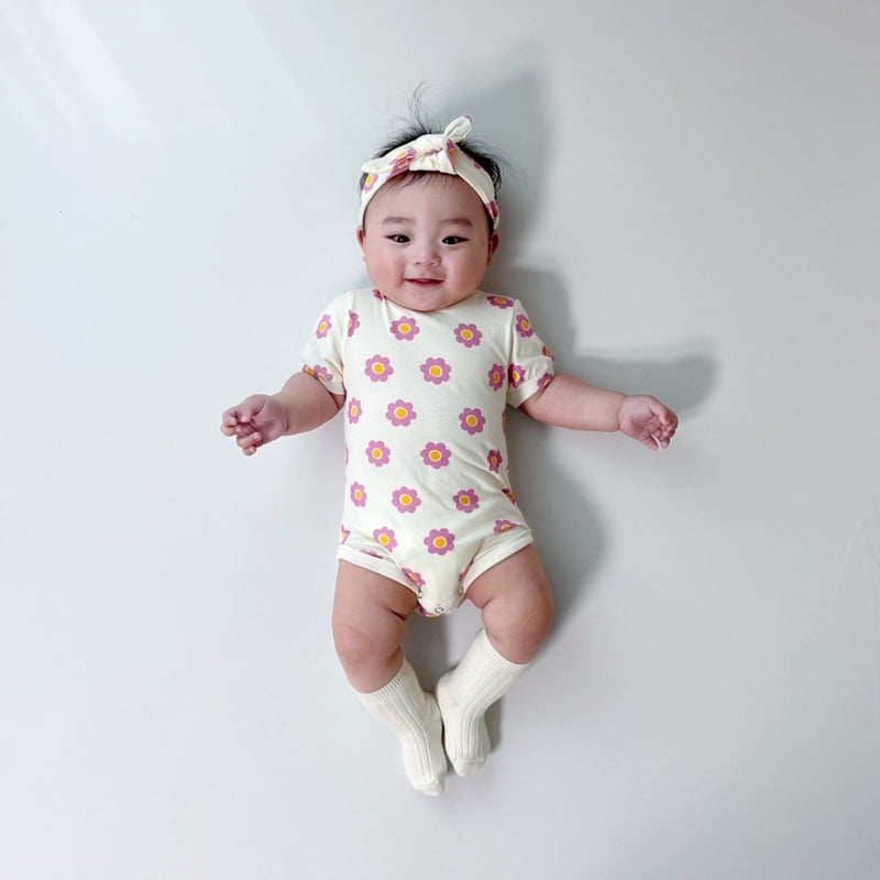 Moran - Korean Baby Fashion - #babyfashion - Mongmong Flower Suit Set - 2