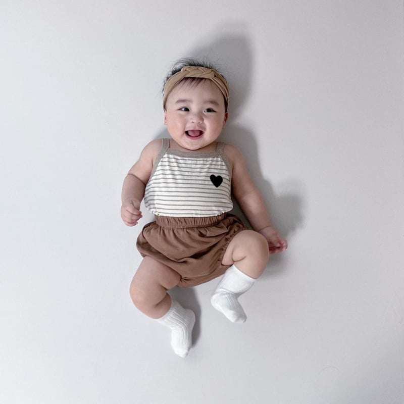 Moran - Korean Baby Fashion - #babyfever - Basic Sleeveless Bebe Top Bottom Set - 6