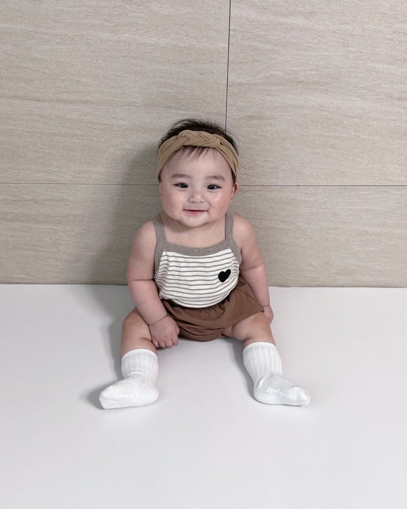 Moran - Korean Baby Fashion - #babygirlfashion - Basic Sleeveless Bebe Top Bottom Set - 7