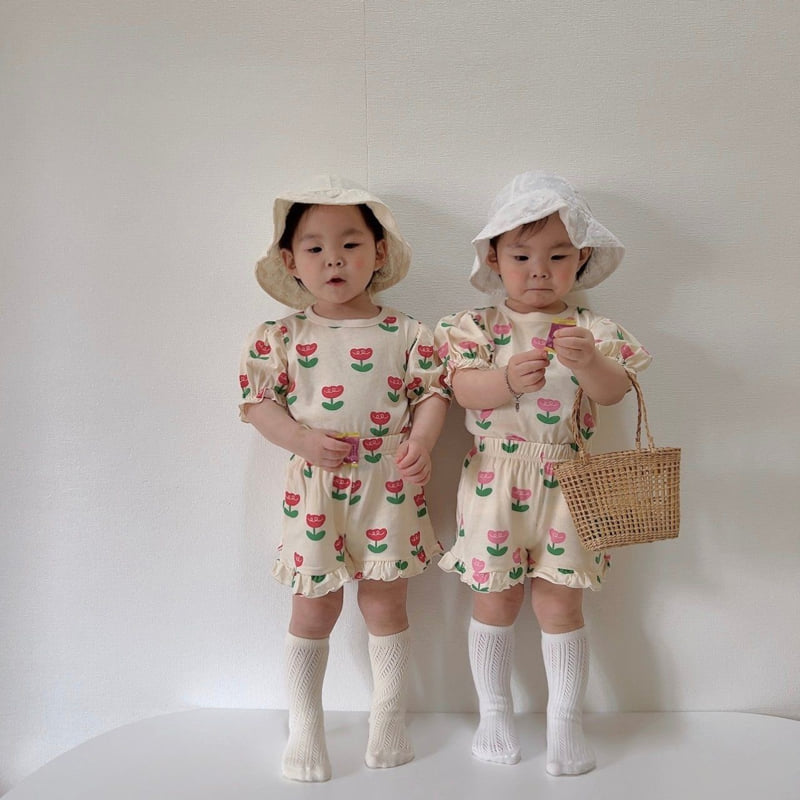 Moran - Korean Baby Fashion - #babylifestyle - Tulip Frill Top Bottom Set - 8