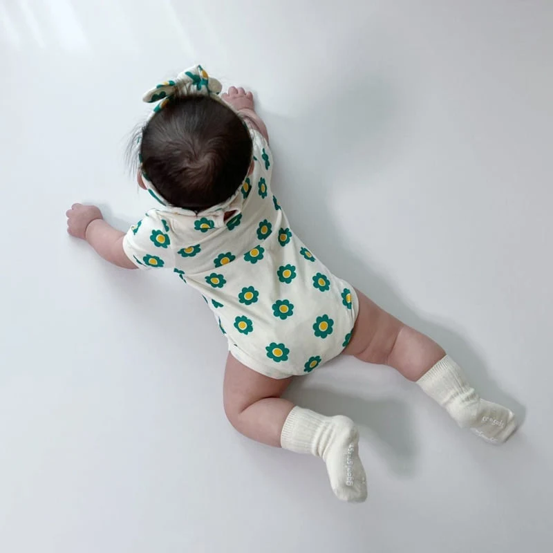 Moran - Korean Baby Fashion - #babylifestyle - Mongmong Flower Suit Set - 5