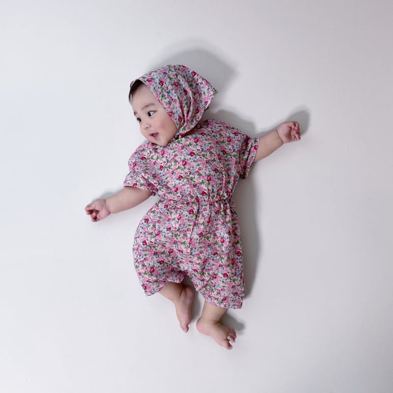 Moran - Korean Baby Fashion - #babyootd - Flower Bunny Suit Set