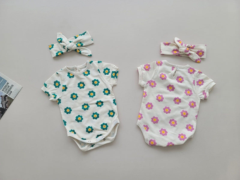 Moran - Korean Baby Fashion - #babyoutfit - Mongmong Flower Suit Set - 8