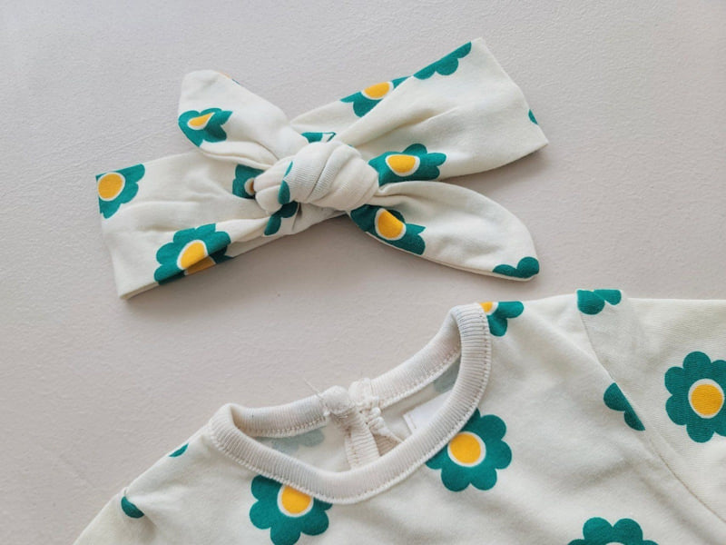 Moran - Korean Baby Fashion - #babyoutfit - Mongmong Flower Suit Set - 9